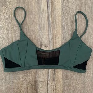 Green/Black sheer bikini top